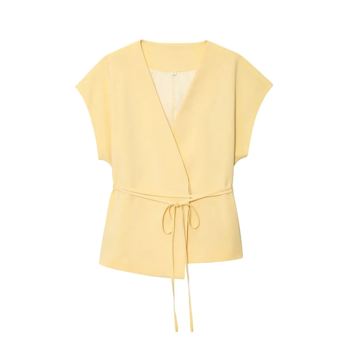 TFMLN mode femmes pantalons costumes sans manches col en v haut avec ceinture pantalons droits ensembles 2025 printemps été banlieue 2 pièces ensemble