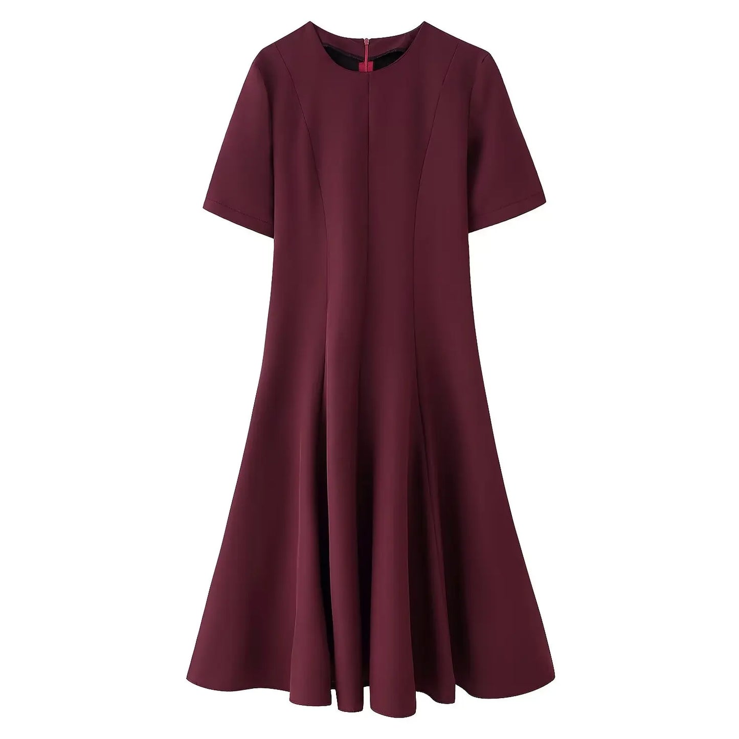 Robe Femme Col Rond Deux Couleurs - Large Balançoire Style Européen Américain