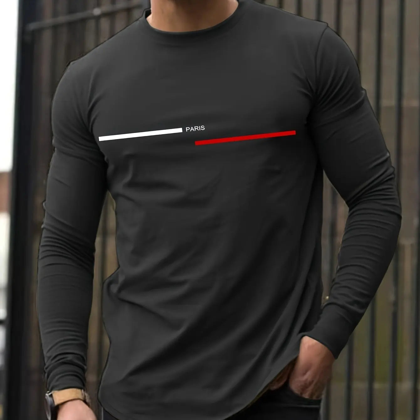 T-Shirt Homme ROME Manches Longues - 100% Coton Col Rond Ample Grande Taille