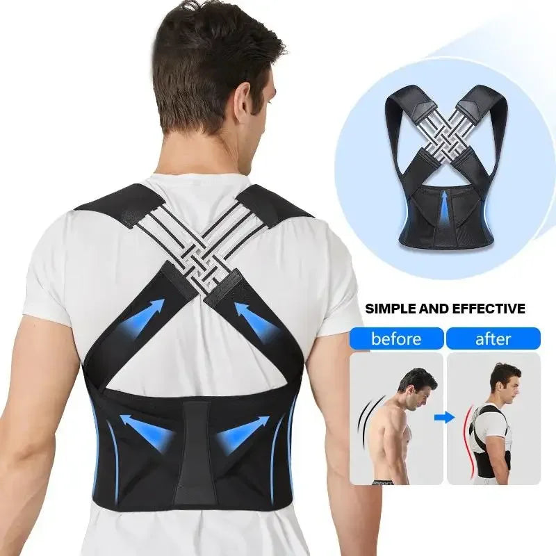Correcteur de Posture Dos Réglable - Ceinture Soutien Colonne Vertébrale Abdominale Unisexe
