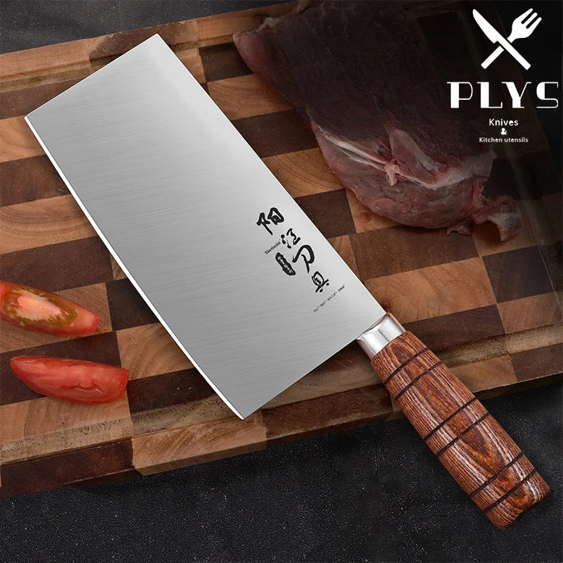 PLYS couteau à trancher manche en bois massif couteau à trancher en acier inoxydable couteau à légumes tranchant couteau à viande couteaux de cuisine de haute dureté