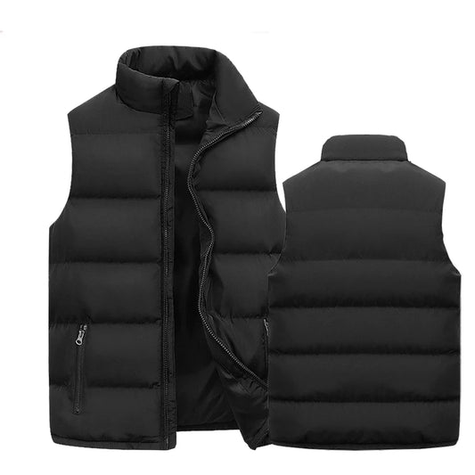 Veste Homme Col Montant Imperméable - Gilet Décontracté Fermeture Éclair Automne Hiver
