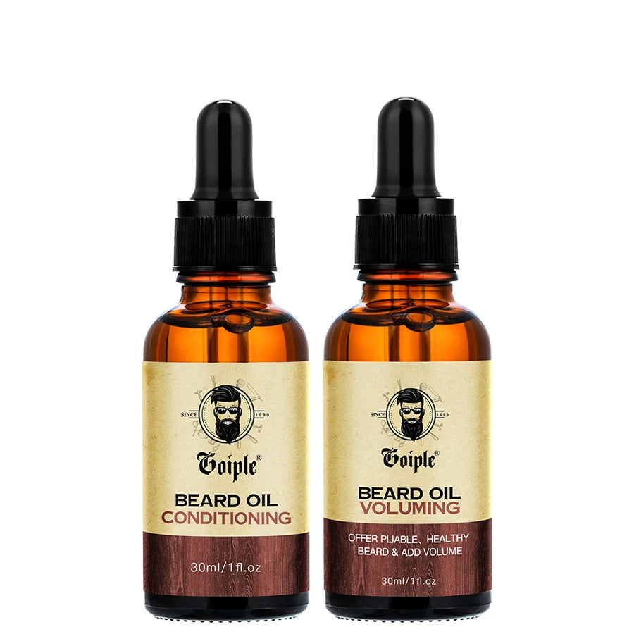 Kit 2 Premium Beard Oils - Volumizing &amp; Revitalizing for Men