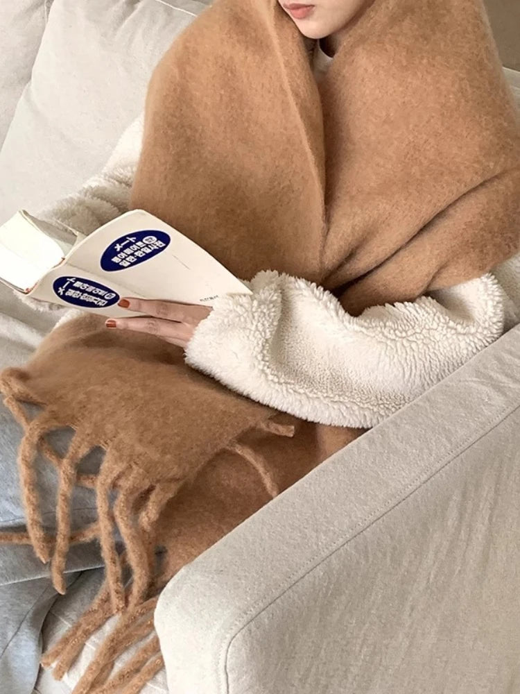 Écharpe Cachemire Hiver Femme Bleue - Pashmina Luxe Premium