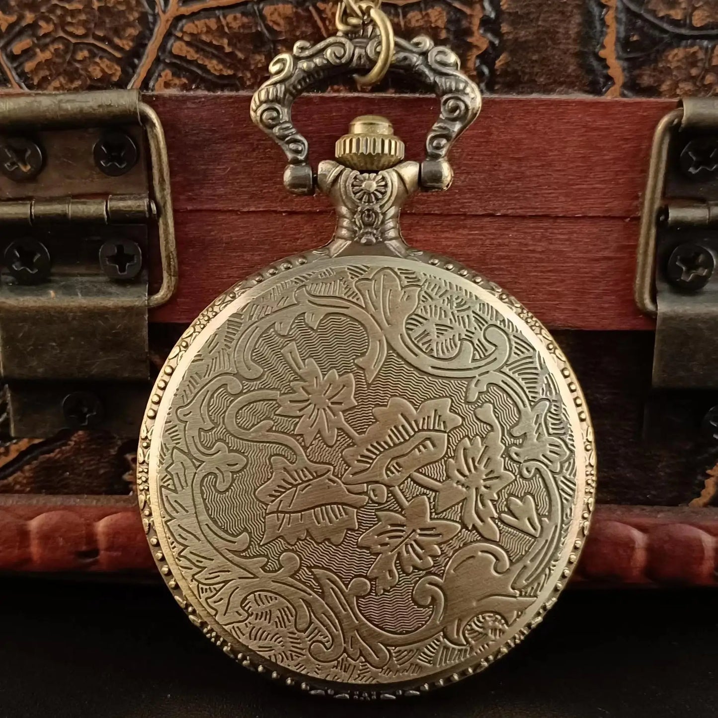 Montre de Poche Crâne Pistolet Bronze Vintage - Collier Pendentif Homme