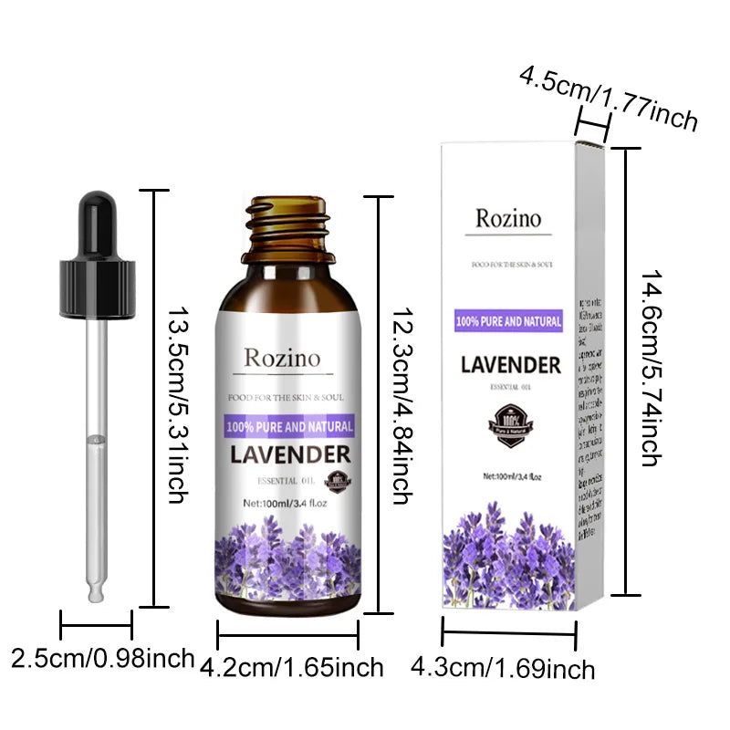 Premium Lavender Essential Oil 100ml - SPA Massage Moisturizing Soothing