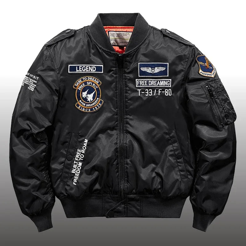 Blouson Aviateur Hip Hop Homme - Baseball Chaud Pilote Moto Militaire MA-1 Haute Qualité