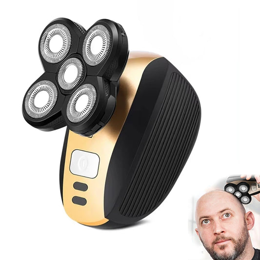 Rasoir Électrique 5 Lames USB Rechargeable - Acier Inoxydable Barbe Maison