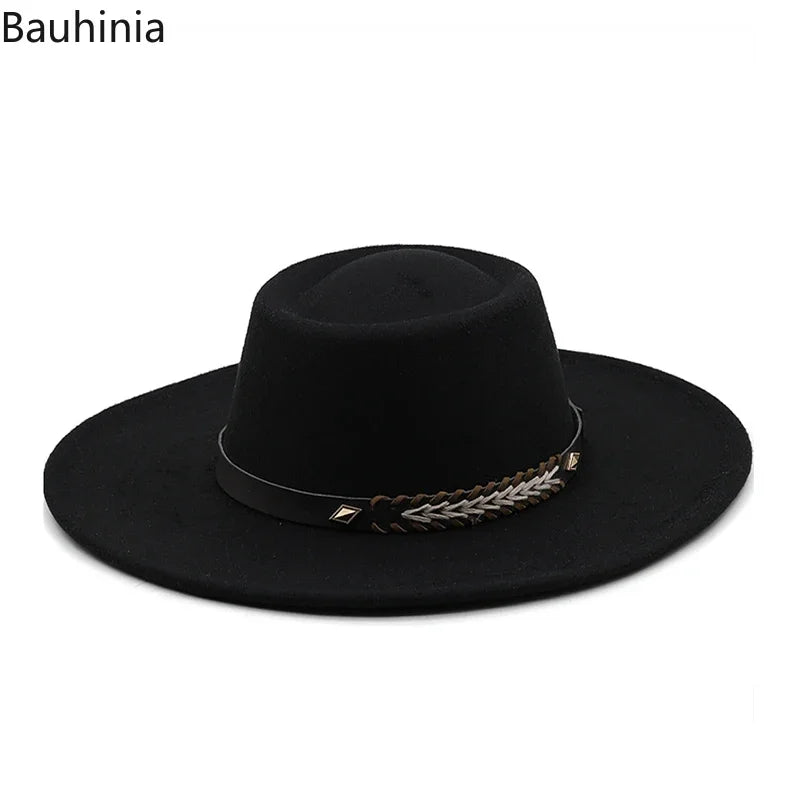Chapeau Fedora Feutre Style Britannique - Bord Large Jazz Luxe Unisexe