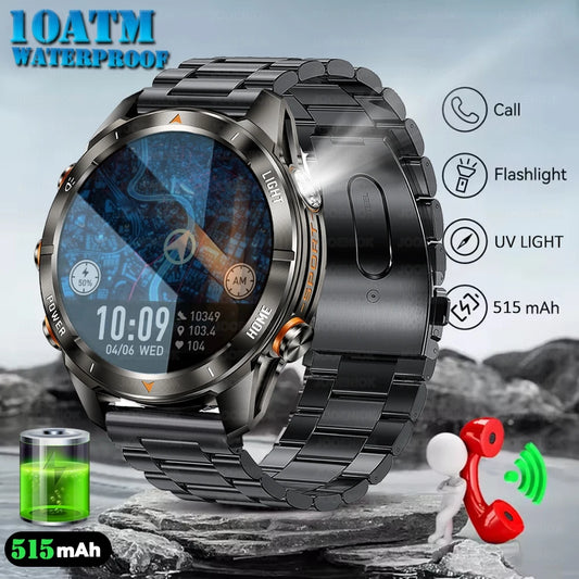 Montre Intelligente Militaire 10ATM - AMOLED 1.46" LED 515mAh Appel BT