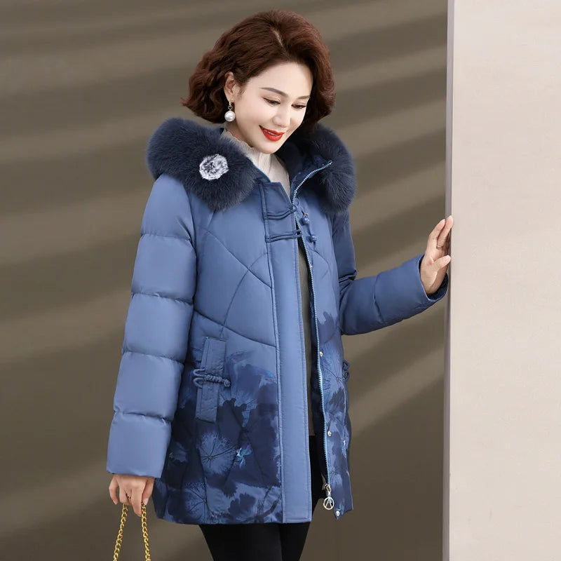 Veste Hiver Femme Longue Parka Capuche - Manteau Coton Rembourré Chaud