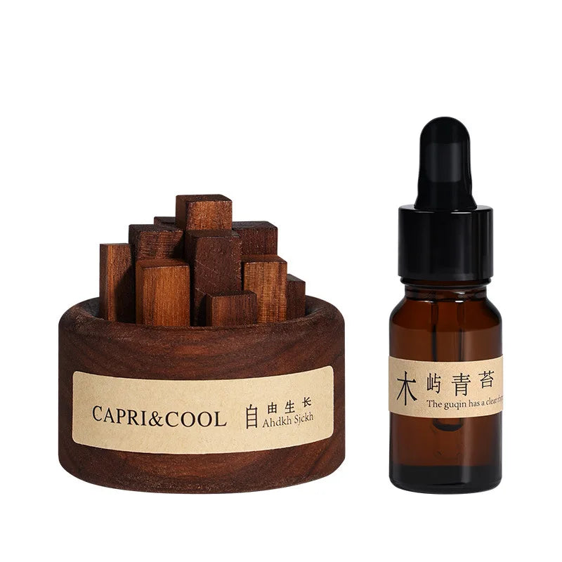Incense Scented Natural Essential Oil Aromatherapy with Glass Dropper Black Walnut Wood Sticks Car Air Freshener Perfume