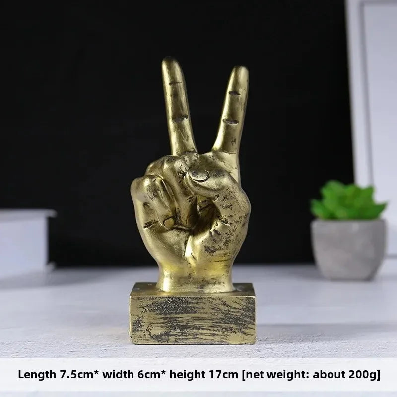Sculpture Geste Rétro Américain - Ornement Résine Artistique Doigt Créatif