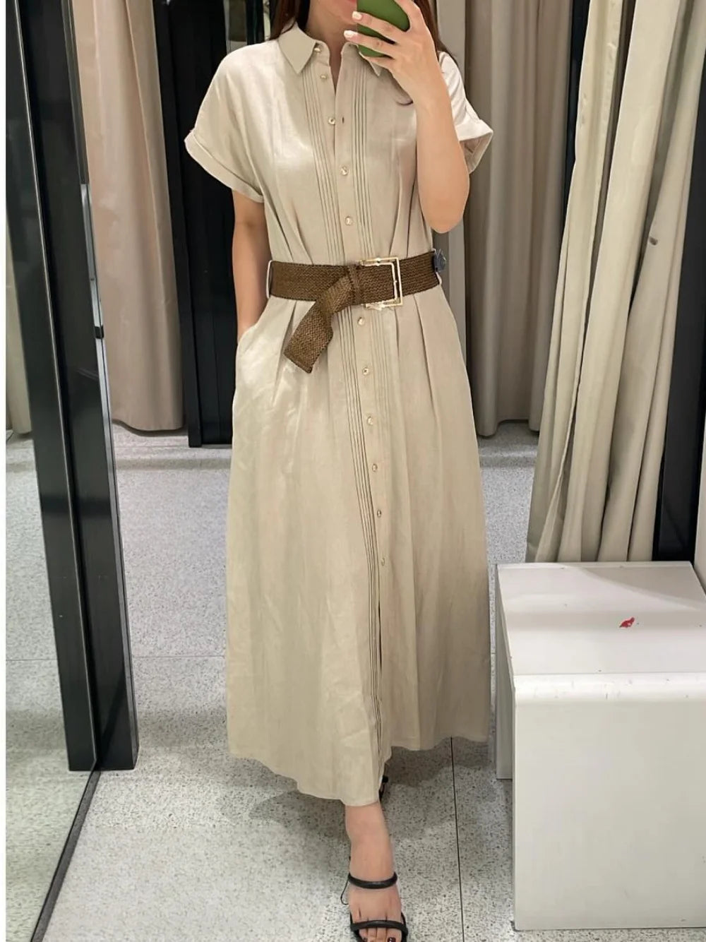 Robe Femme Été Rétro Lin - Style Français Élégant