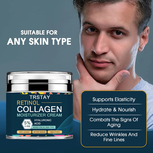 Men's Face Cream Collagen + Hyaluronic Acid - Day &amp; Night 50ml