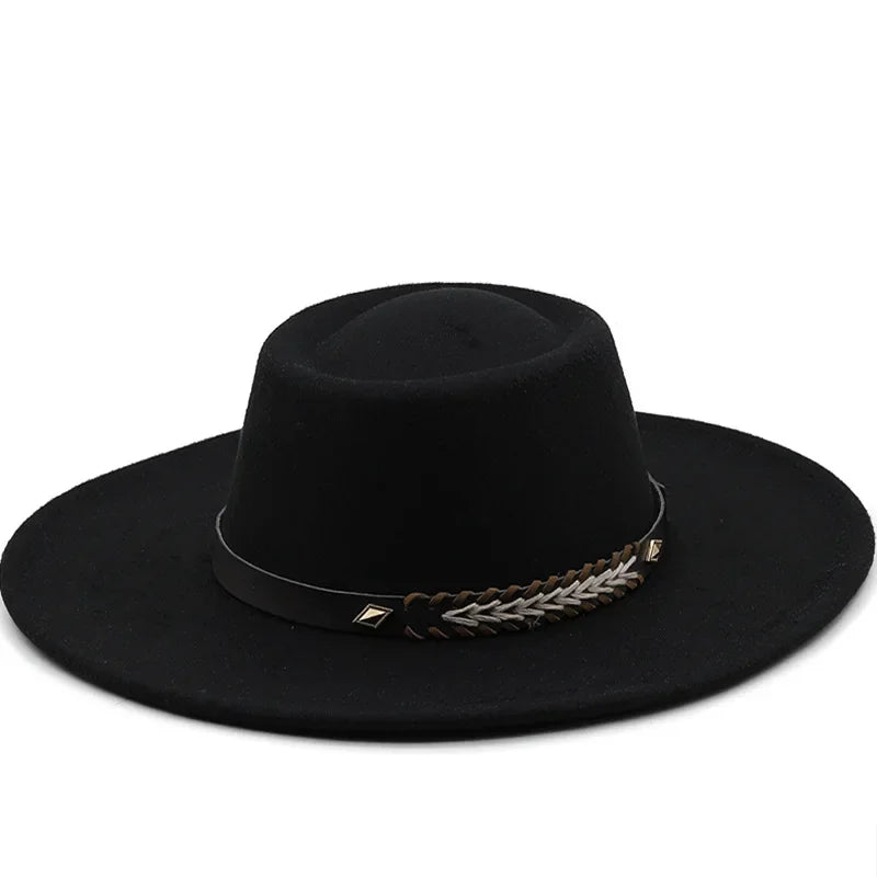 Chapeau Fedora Feutre Style Britannique - Bord Large Jazz Luxe Unisexe