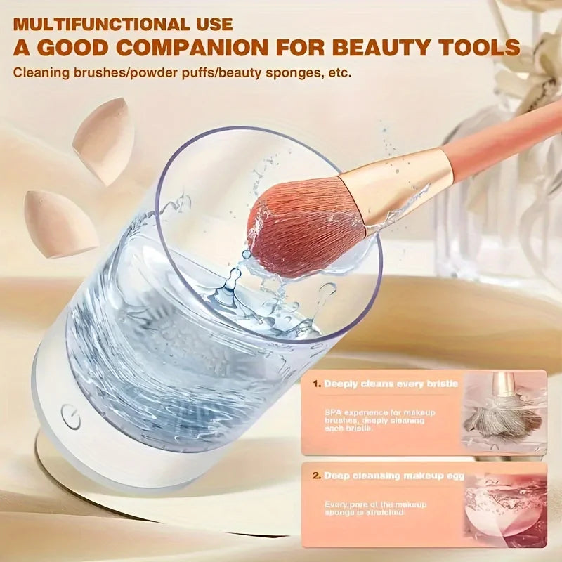 USB Makeup Brush Cleaner - Automatic Washer and Dryer Without Battery