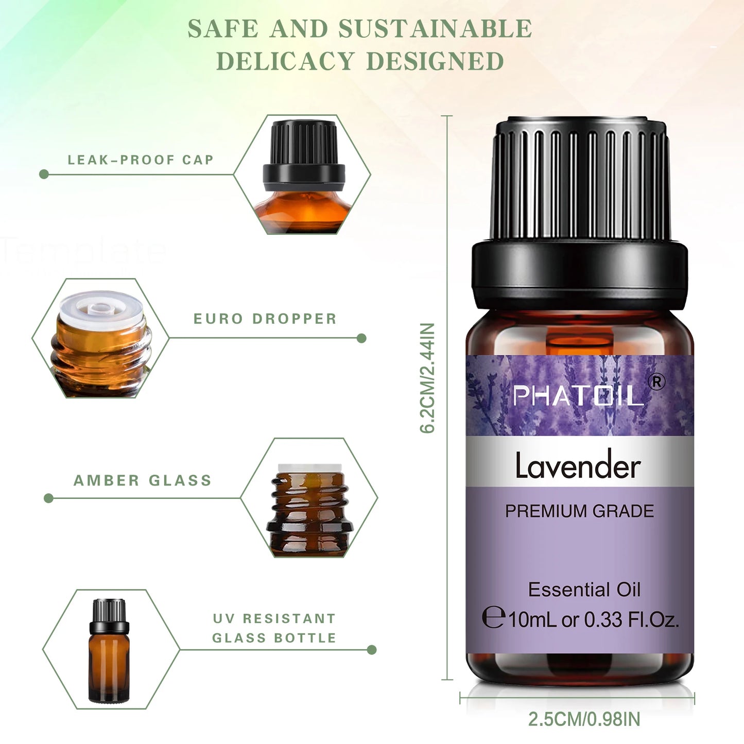 10ml Pure Natural Lavender Essential Oils for Diffuser, Humidifier, Aromatherapy, Jasmine &amp; Vanilla Aroma Oil for Skin Care, DIY Soap