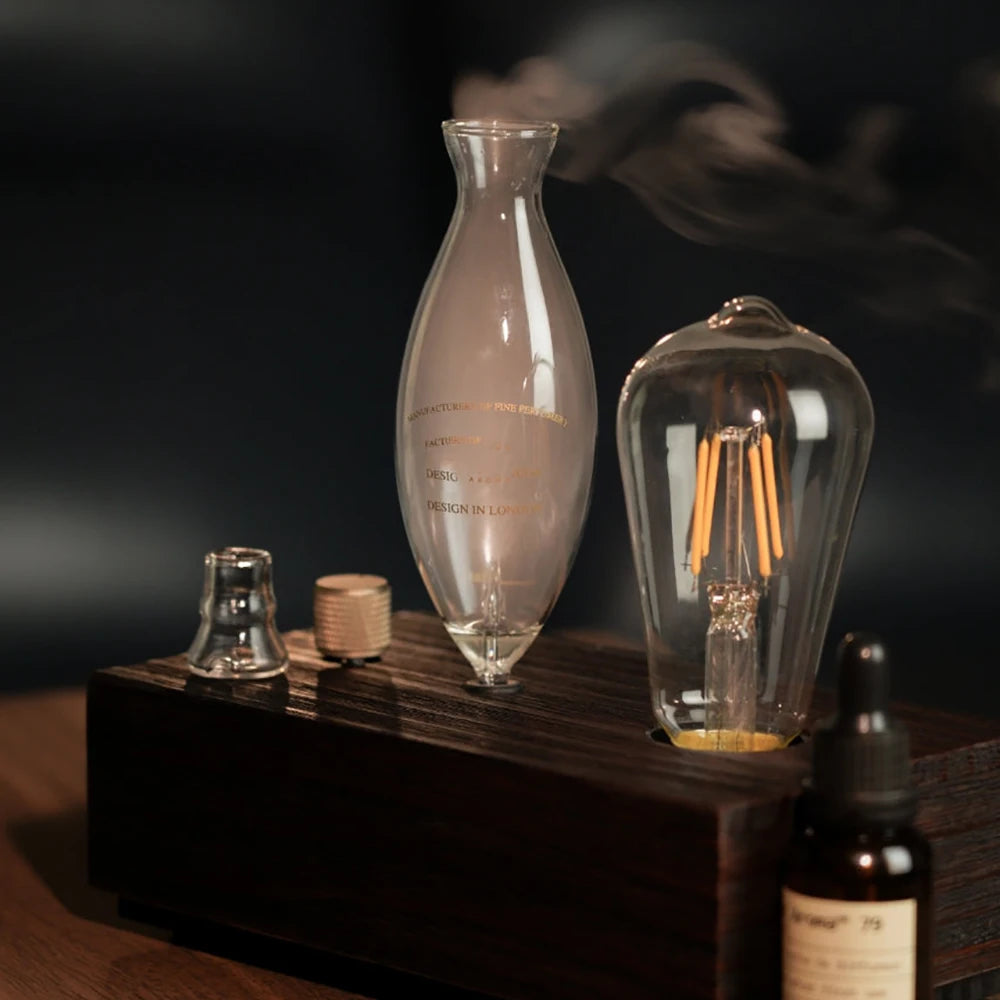 Premium Waterless Nebulizer Diffuser - Wood Glass Aromatherapy 20ml