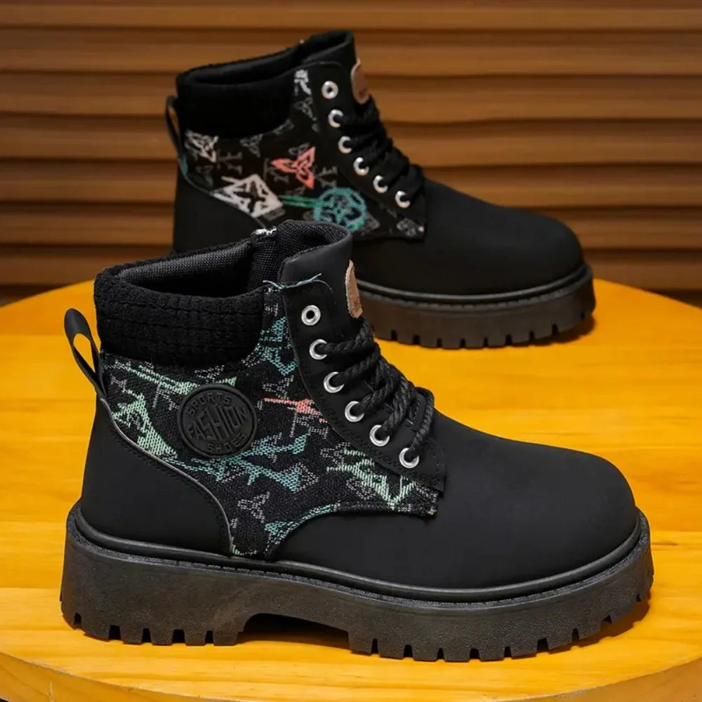 2025 printemps automne hommes bottes haut Style britannique décontracté chaussures pour hommes en plein air antidérapant résistant à l'usure botte courte Botas Hombre