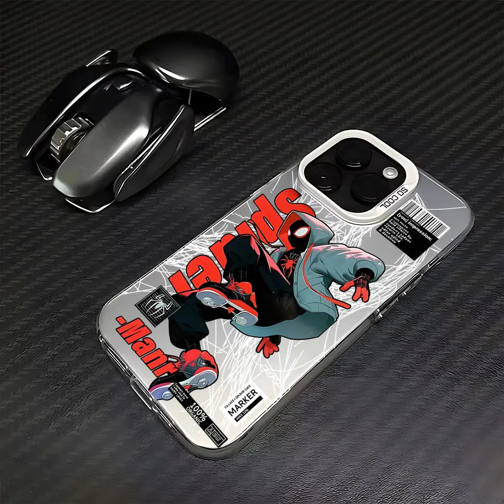 Coque iPhone Spider-Man Antichoc Mat - Protection Premium 16 15 14 13 12 11 Pro Max