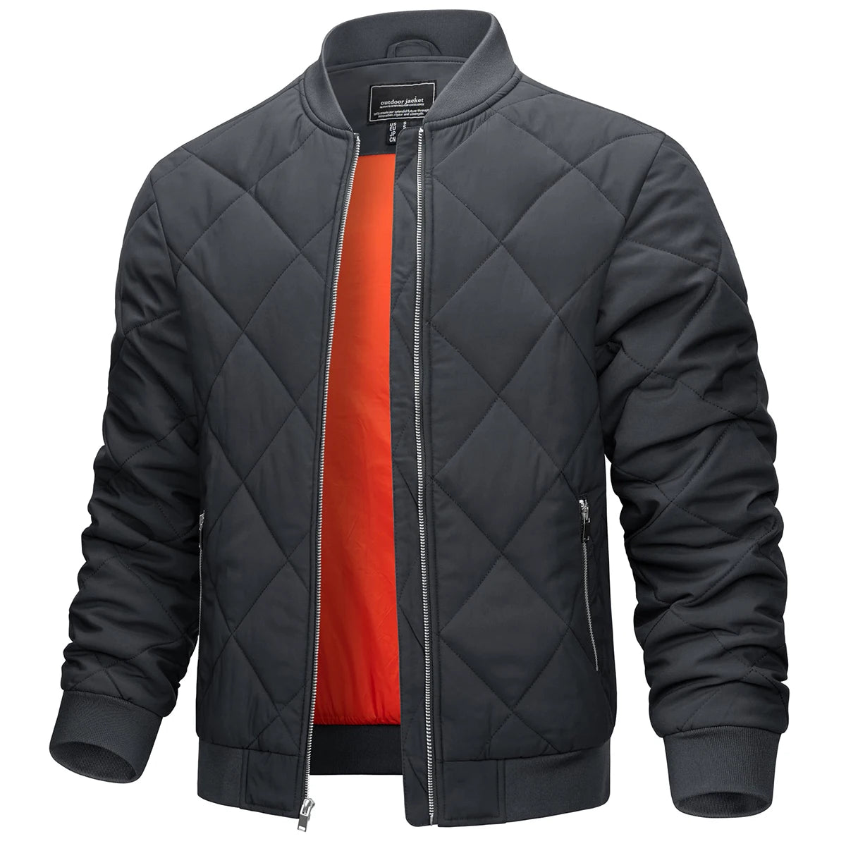 Veste Rembourrée Homme TACVASEN - Fermeture Éclair Coupe-Vent Travail Baseball Varsity Hiver
