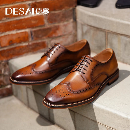 Chaussures DESAI Cuir Véritable Richelieu - Robe Affaires Gentleman Homme Cadeau