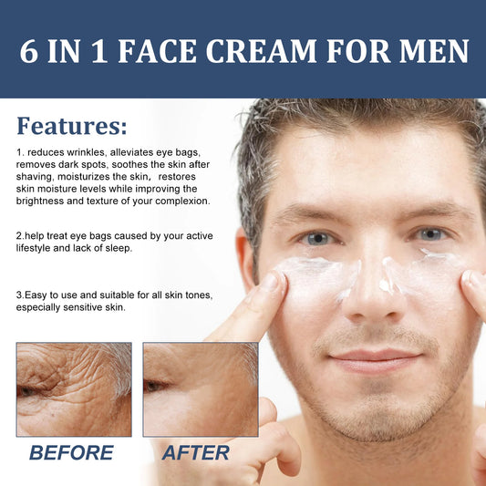 6 in 1 Men's Face Moisturizer - Anti-Aging Collagen