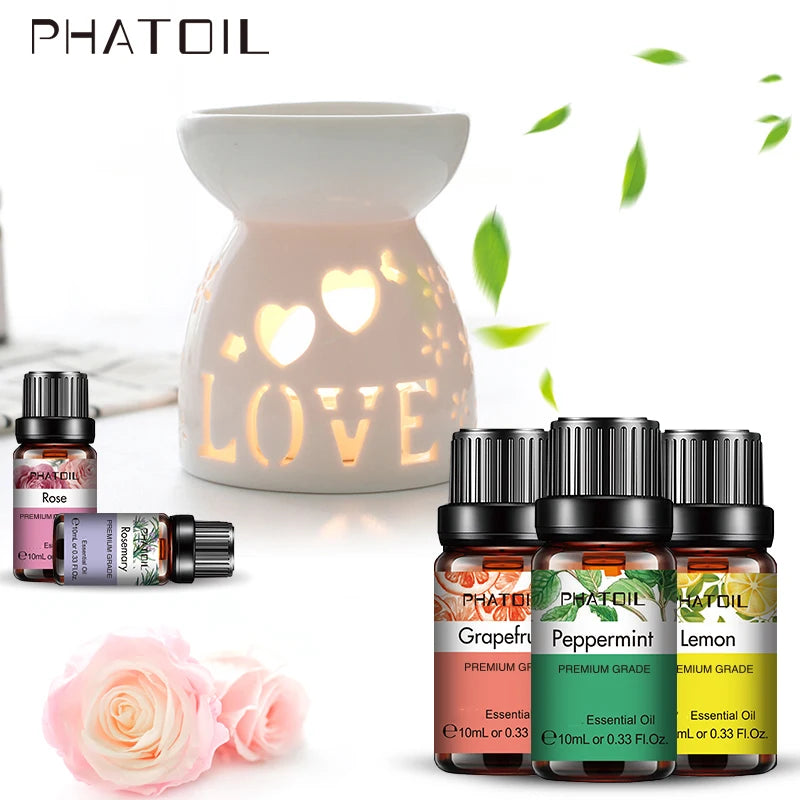 10ml Pure Natural Lavender Essential Oils for Diffuser, Humidifier, Aromatherapy, Jasmine &amp; Vanilla Aroma Oil for Skin Care, DIY Soap