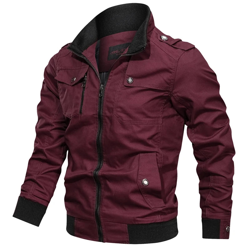 Veste Bomber Militaire Homme - Coupe-Vent Armée Outdoor Casual Grande Taille Automne Hiver