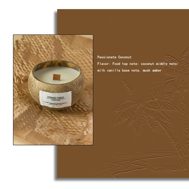 Coconut Shell Aromatherapy Candle - Premium Vegetable Wax