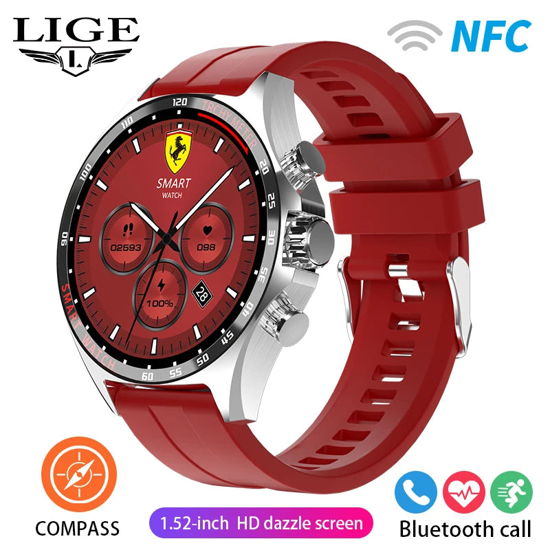 Montre Intelligente GPS LIGE Homme - Outdoor Sport Boussole Appel Bluetooth Étanche