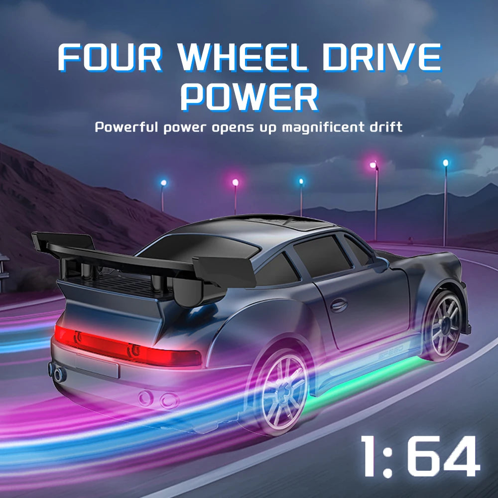 Voiture RC Dérive 1:64 Bureau - Mini 4WD Rechargeable Jouet Course Cadeau Enfants
