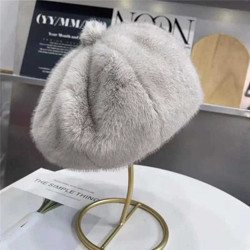 Béret Rétro Femme Hepburn - Laine Épaisse Artiste Automne-Hiver