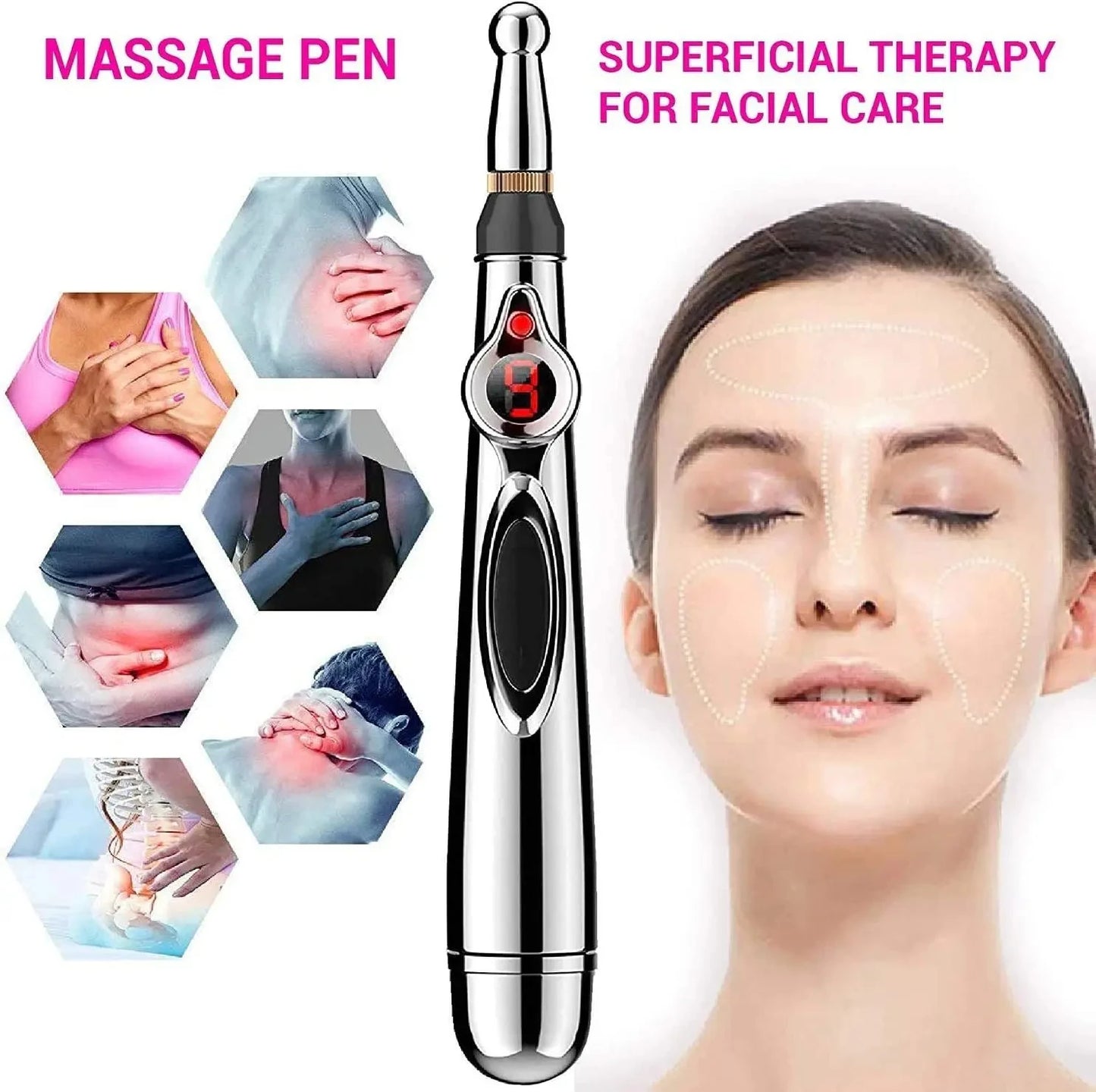 Stylo Massage Électronique Acupuncture - Thérapie Énergétique Soulagement Douleur
