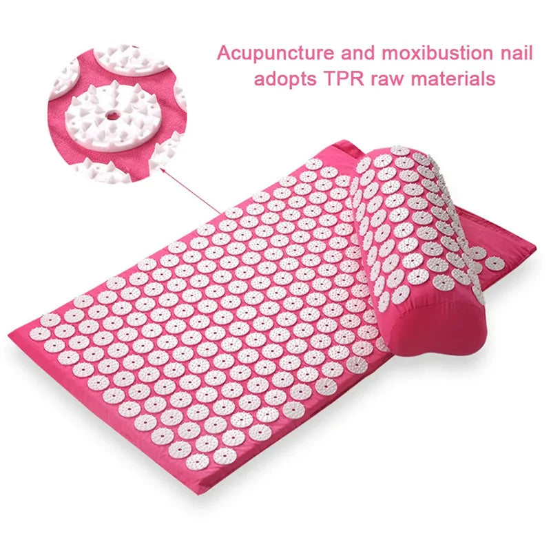 Tapis Acupression Massage Yoga + Oreiller - Soulage Douleur Stress Dos