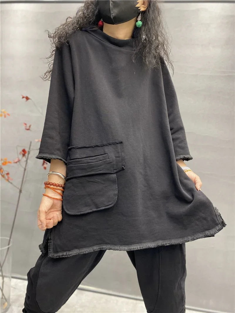 Top Femme Rétro Grande Taille - Manches Longues Automne