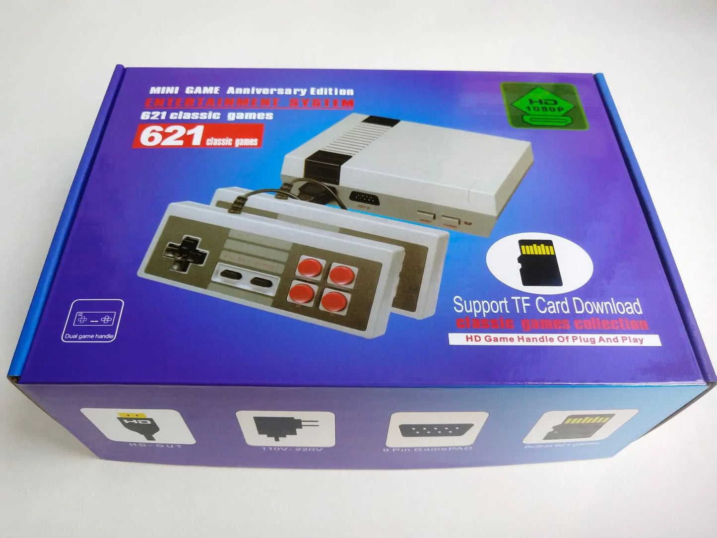 Console de Jeu Rétro HD - 621 Jeux Classiques Intégrés avec Sortie HDMI