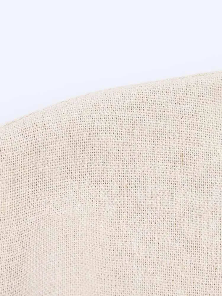 Robe Midi Femme Lin Été - Style Français Européen Américain Tendance