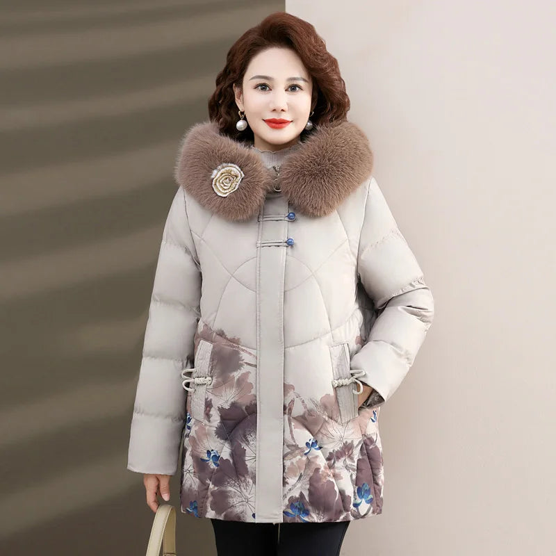 Veste Hiver Femme Longue Parka Capuche - Manteau Coton Rembourré Chaud