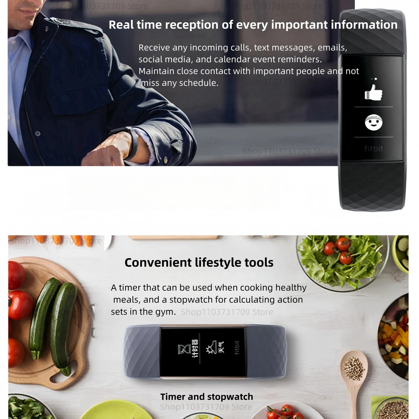 Fitbit Charge 3 Fitness Activity Tracker - Montre Santé Fréquence Cardiaque Sport Homme Femme