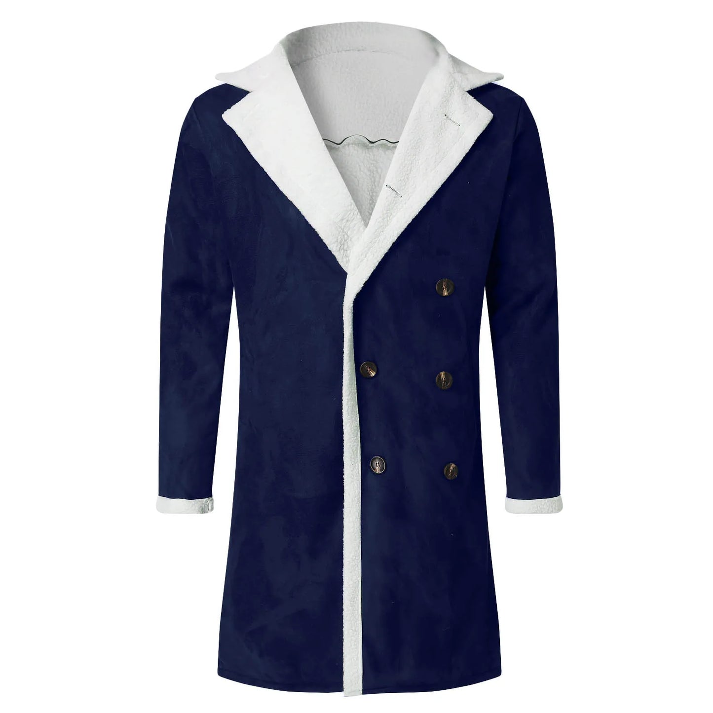 Veste Cuir Homme Confortable - Épaississement Chaud Fourrure Softshell Coupe-Vent Long Manteau