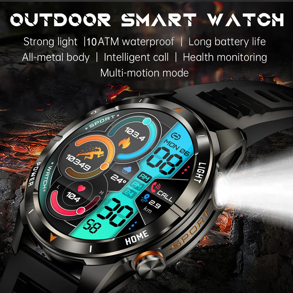 Montre Intelligente Militaire 10ATM - AMOLED 1.46" LED 515mAh Appel BT