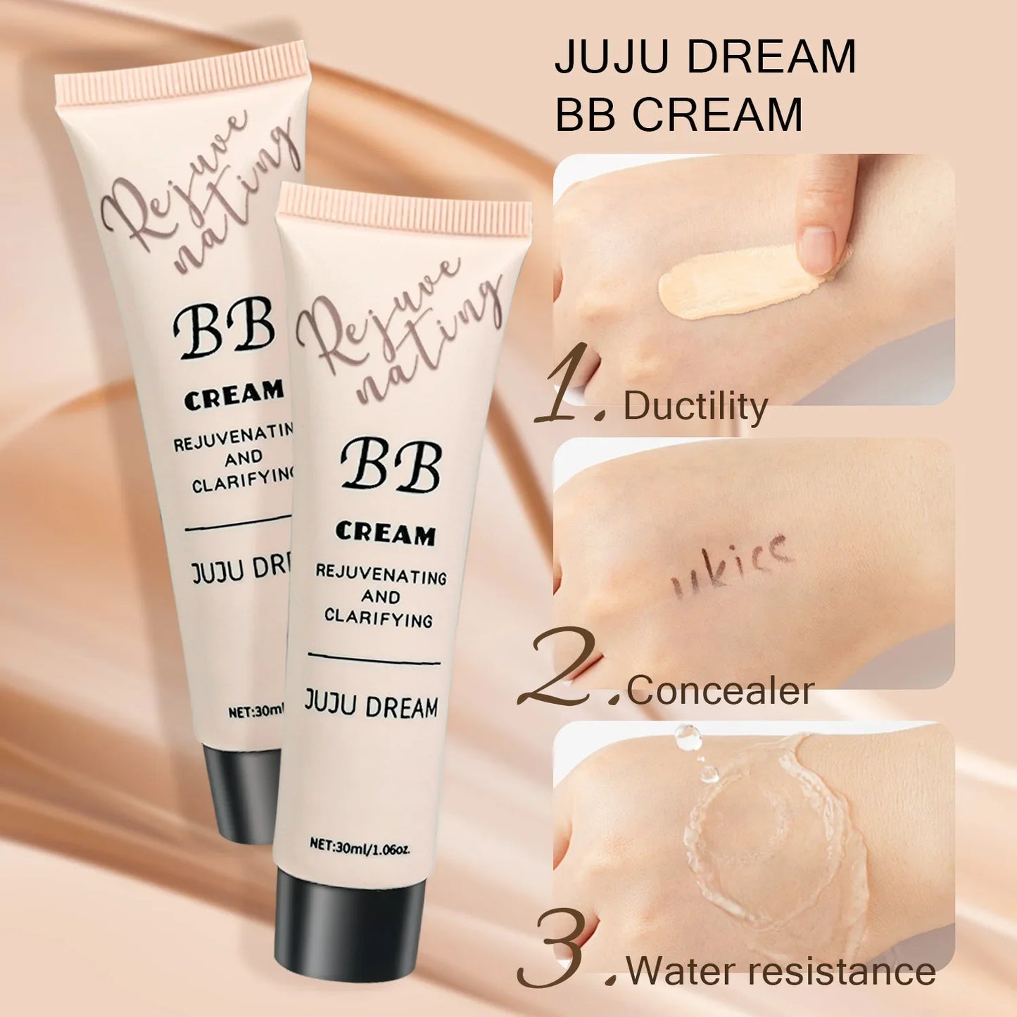 JUJU DREAM BB Crème 3-en-1 - Hydratant Fond de Teint Contrôle Sébum