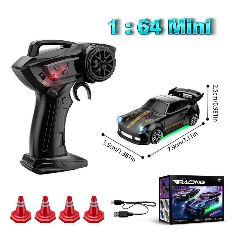 Voiture RC Dérive 1:64 Bureau - Mini 4WD Rechargeable Jouet Course Cadeau Enfants