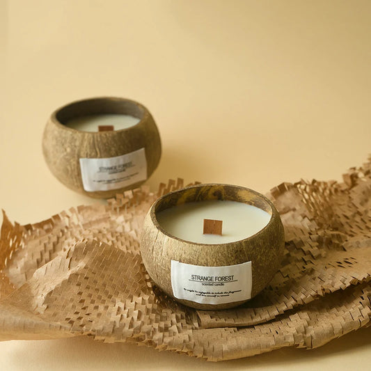 Coconut Shell Aromatherapy Candle - Premium Vegetable Wax