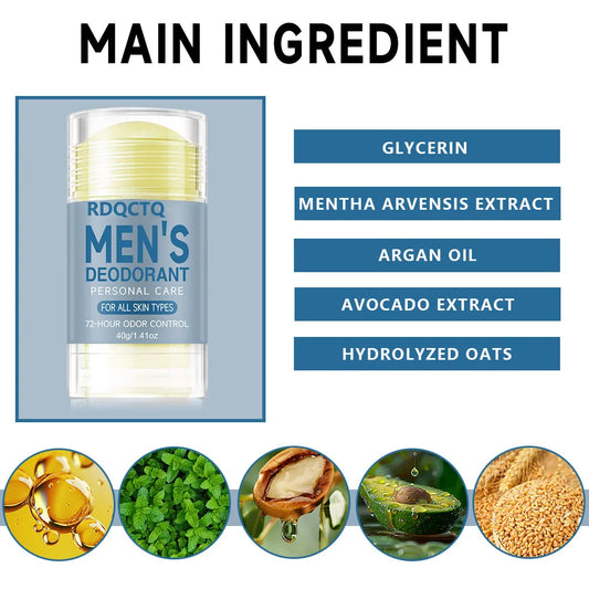 Natural Deodorant for Men with Eucalyptus Charcoal - 48-Hour Protection Without Streaks