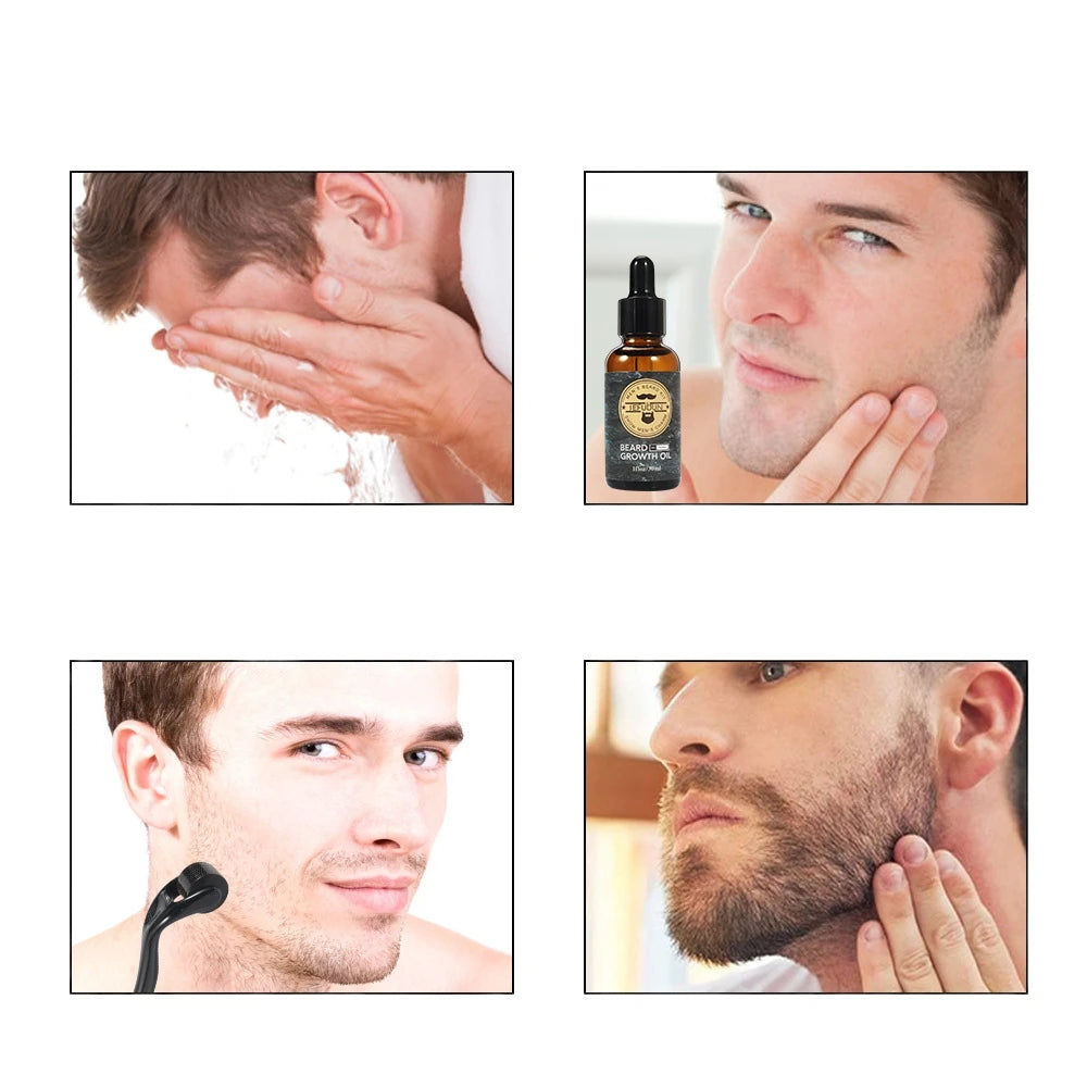 Kit Soins Barbe 7/9 Pièces Homme - Baume Huile Toilettage Moustache