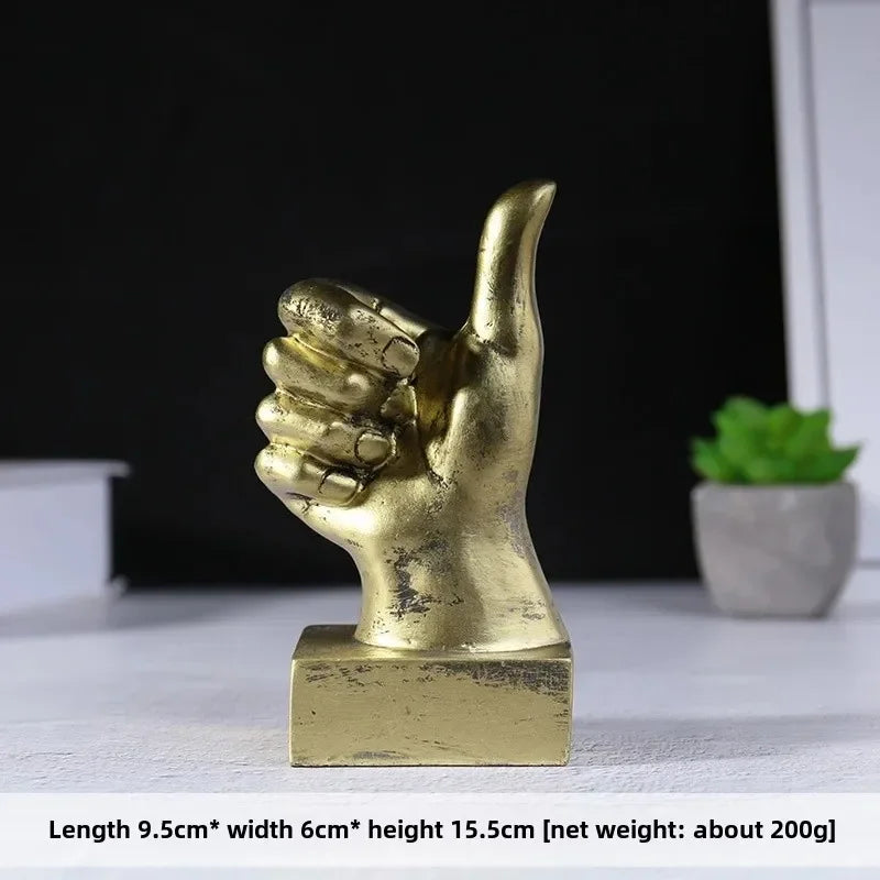 Sculpture Geste Rétro Américain - Ornement Résine Artistique Doigt Créatif
