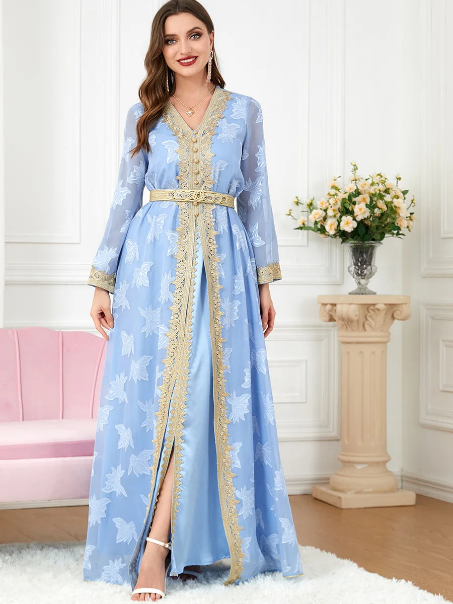 Abaya Robe Musulmane Luxe Kaftan - Islam Kimono Caftan Marocain Dubaï Ramadan